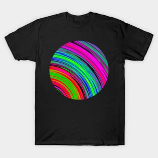 Colorful Vibrant Curved Stripes T-Shirt